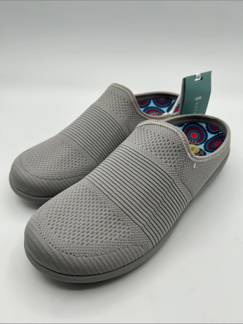 REVITALIGN Women's Slip-On Knit Clog in Light Gray